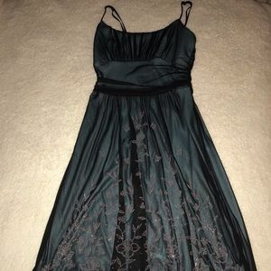 Black and Blue Floral Beaded Dress